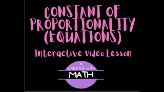 Constant of Proportionality of Equations [upl. by Eulalee]