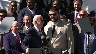 Kansas City Chiefs visit White House to celebrate Super Bowl win [upl. by Aiykan]