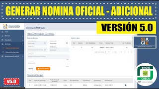 Siagie v50  Cómo Generar Nóminas Oficial y Adicional 2024 en la v50  Tutorial Actualizado [upl. by Elyse567]