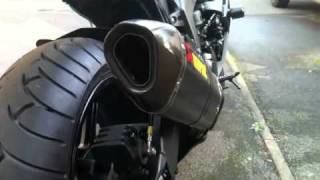 2010 ZX6R Akrapovic with no baffle [upl. by Lieno851]