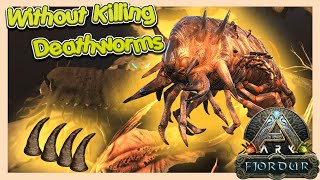 Easy Deathworm Horn farming location in fjordur  ARK Survival Evolved [upl. by Tiffi]