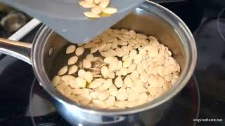 Roasted Pumpkin Seeds Recipe Easy amp Healthy Snack [upl. by Anthia]