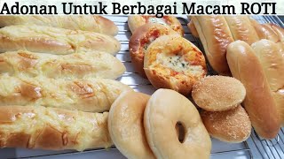 Resep Roti Lembut Roti Goreng Butter Cream Bread Donut Pizza BreadRoti Keju Ala Bakery [upl. by Alisen722]