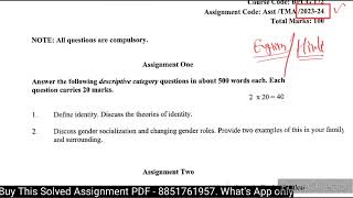 BPCG 172 Solved Assignment 202324  BPCG 172 Solved Assignment 202324  BPCG 172 IGNOU [upl. by Aital]