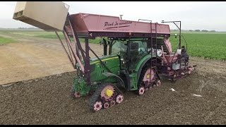 Planting Tulip Bulbs  Tulpenbollen Planten  John Deere 6150R  Pink Planter [upl. by Tuckie]