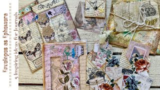 Junk Journal Ideas  Five Inspiring ways to use Envelopes as Ephemera [upl. by Nraa932]