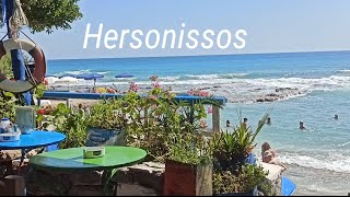 Hersonissos Crete Greece Beaches Day and Night Life Resorts Central street [upl. by Macegan]