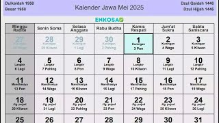 Kalender Jawa Mei 2025 Lengkap Hari Baik [upl. by Llibyc335]