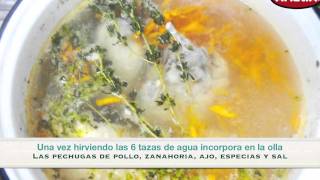 Receta Sopa de Pollo con Cabellos de Angel [upl. by Aicirpac]