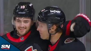 Drake Batherson Lifts Sweet Saucer Pass To Set Up Jakob Chychruns OneTimer [upl. by Moia]