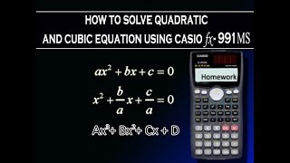 How to solve quadratic and cubic equation on CASIO fx991MS [upl. by Anek790]