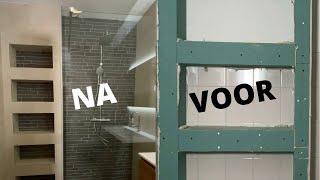 Badkamer renovatie voor en na kort maar krachtig [upl. by Annayek]