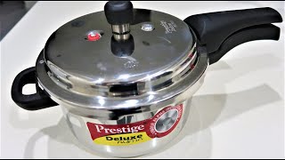 Prestige Deluxe Alpha Stainless Steel Pressure Cooker 4 Litres Review and Demo [upl. by Rufina]