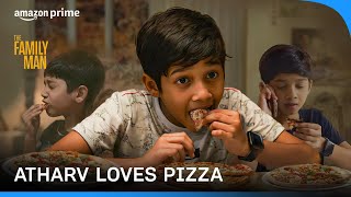 Atharv and his love for pizza 🍕  The Family Man  Prime Video India [upl. by Tniassuot350]