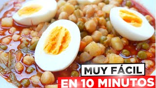 POTAJE SALUDABLE en 10 MINUTOS 🍲😍 Con conservas de bote 🥣😋Receta ligera y fácil [upl. by Htebzile]