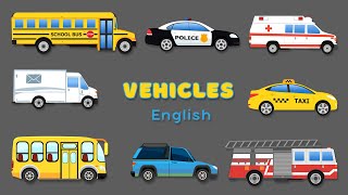 VEHICLES Names and Sounds to Learn  Learning Transport Vehicle Names and Sounds [upl. by Enoved167]