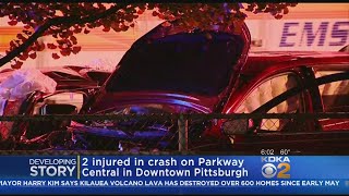 2 Injured In WrongWay Parkway Central Crash [upl. by Nnylrahc]