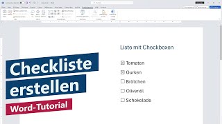 Checkliste erstellen zum Ausdrucken oder digitalen Ausfüllen – WordTutorial [upl. by Nalced360]