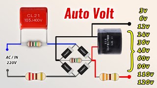 Auto volt convert 220v ac to 3v6v12v24v36v48v68v98v110v120v DC Led driver [upl. by Hike]