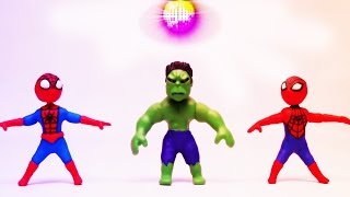 HomemAranha Hulk e Relâmpago Marquinhos se divertem dançando disco  Stop Motion para as criança [upl. by Saxet]