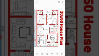 30x50 House Plan  6 Marla house Plan  30x50 House Map [upl. by Dnanidref894]