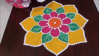 simple and easy rangoli design II free hand kolam II sankranthi muggulu [upl. by Paul]