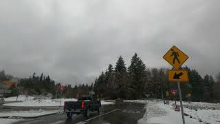 Snowy Drive to Bainbridge Island Washington [upl. by Dyrrej]