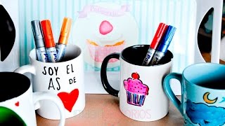 DECORAR TAZAS DE CERÁMICA CON ROTULADORES [upl. by Nojed]