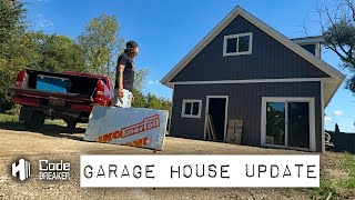 Insulating The Abandoned Garage Tiny House Cabin amp Prepping the Mini Split Furnace for Fall [upl. by Knutson768]