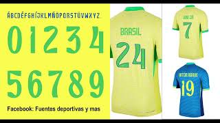 Tipografia Brasil 2024 Font Brazil Nike 2024 Fonte Brasil Copa America 2024 [upl. by Enneillij]