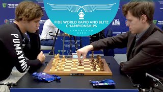 Too Solid vs Magnus  Carlsen vs Artemiev  World Blitz 2023 [upl. by Nimar513]