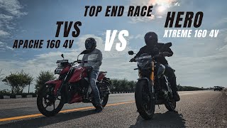 2023 Tvs Apache RTR 160 4v Vs 2023 Hero Xtreme 160 4v Bs7 Long Race  Which is Best in 160cc [upl. by Edwine]