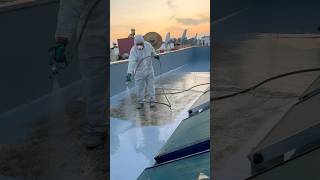 Polyurethane Coating epoxy on roof painting work alshaheentech [upl. by Conte]