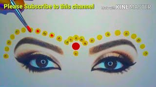 Bindi Design For Bengali Bridal Makeup  Beautiful Design  kone sajano kolka Part  9 [upl. by Atidnan]