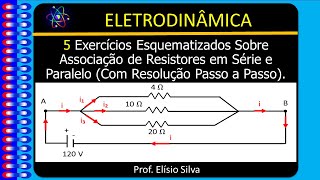 Aula 12  Exercícios resolvidos sobre associação de resistores em série e paralelo  Passo a passo [upl. by Aidiruy70]