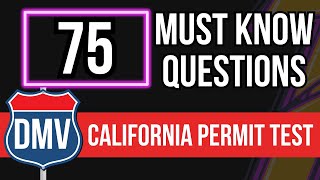 California DMV Permit Test 2024 75 Must Know Questions [upl. by Trik]