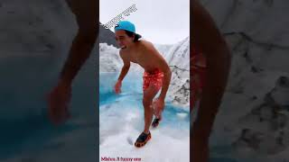 First cold plunge। funny 🤣🤣🤣 shorts trending [upl. by Yrneh510]