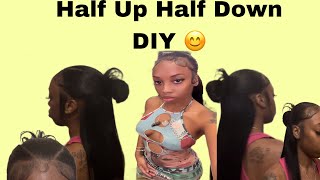 Spiked Bun  Half Up Half Down  DIY  Beginner Friendly 💕 [upl. by Walton]