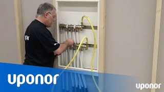 Instruktionsfilm Montering och avluftning av Uponor WGF 1 golvvärmefördelare [upl. by Gaillard]