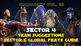 Hard Sector 4 Feats Guide  Conquest Vol 15 SWGOH [upl. by Bourne]