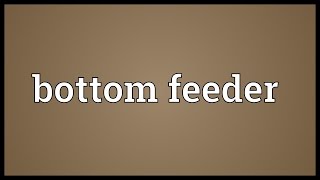 Bottom feeder Meaning [upl. by Anon760]