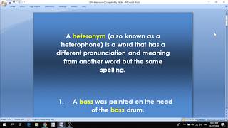 HETERONYMS Examples with Words and Sentences [upl. by Danelle416]