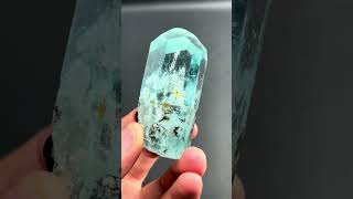 Aquamarine with Columbite inclusion from Pakistan  Fine Art Minerals  Aquamarine [upl. by Moffitt]