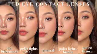 best contacts for dark eyes ♡ ttdeye polar lights brown gray queen brown hd brownness review 🤎 [upl. by Nevins]