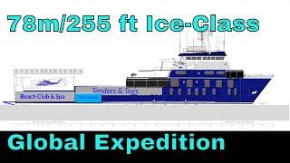 Norwegianbuilt 255 ft 78m Iceclass Expedition Yacht w Commercial HeloPad [upl. by Kcirddahc417]