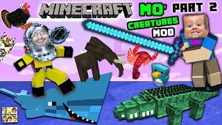 AQUARIUM ATTACK MO CREATURES MOD Showcase 2 LAND CREATURES CRAZYNESS FGTEEV Minecraft [upl. by Gerk512]