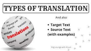 Types of Translation  Definition of Translation  Source Text and Target Text [upl. by Lloyd]