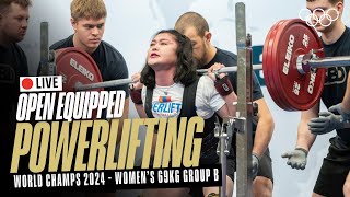 🔴 LIVE Powerlifting  Womens 69kg Group B  World Open Equipped Championships [upl. by Haramat]