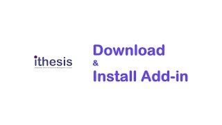 iThesis Download amp Install Addin [upl. by Keese]