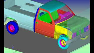 MSC Nastran Explicit Nonlinear  Front Impact Crash [upl. by Cadmar]